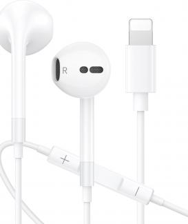 VERTEX STYLE Lightning Earphones [MFi Certified] In Ear Headphones for iPhone Stereo Noise Earphones Built-in Microphone & Volume Control Compatible with iPhone 14 Pro /13/12 /11/SE/XR/XS/X/8/7/iPad