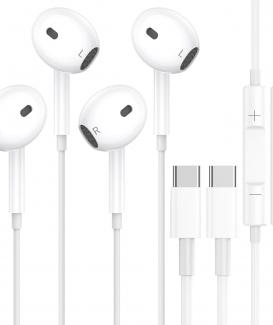 2 Pack USB C Headphones for iPhone 16 Wired Type C Noise Cancelling Headphones with Microphone and Volume Control for iPhone 16 15 Pro Max, Samsung Galaxy S25 S24 S23 
